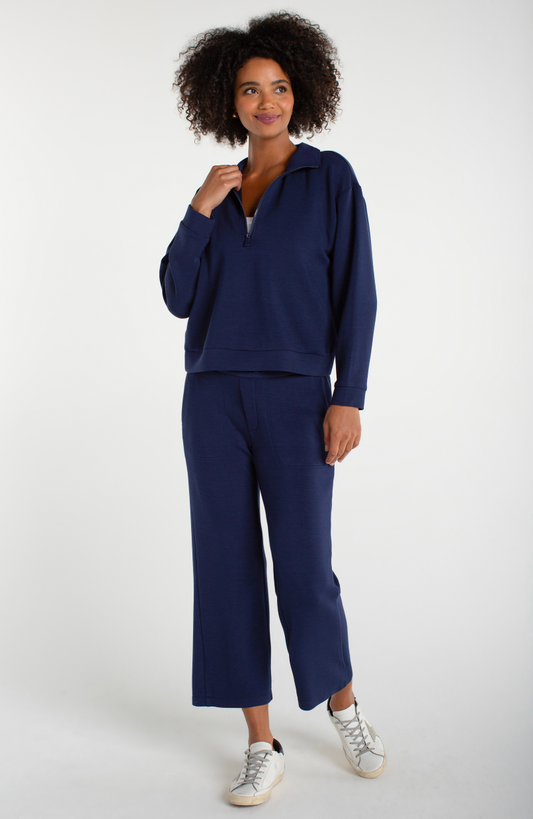 Half Zip Popover Long Sleeve Top