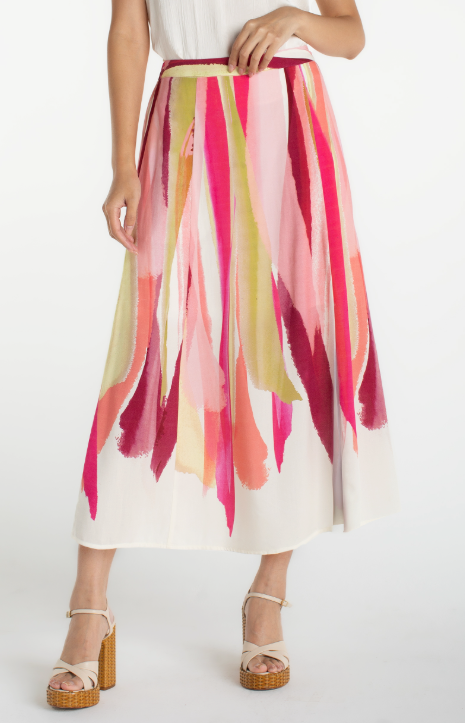 Pull On Woven Maxi Skirt