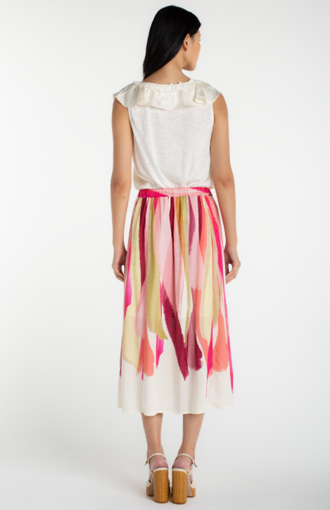 Pull On Woven Maxi Skirt