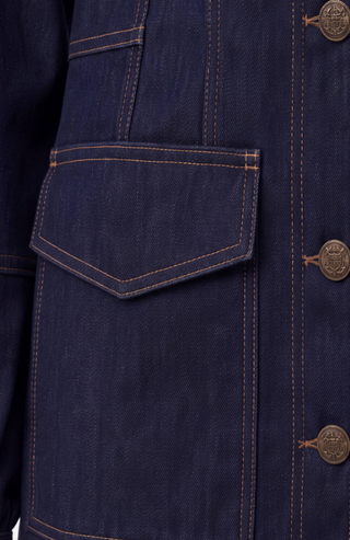 Lantern Sleeve Denim Jacket