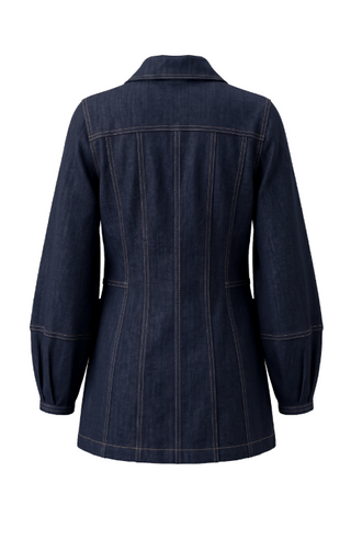 Lantern Sleeve Denim Jacket