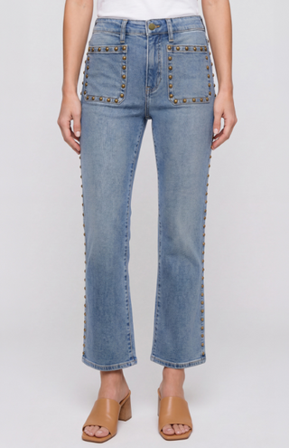 Hannah Flare with Brass Studs