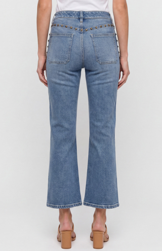 Hannah Flare with Brass Studs