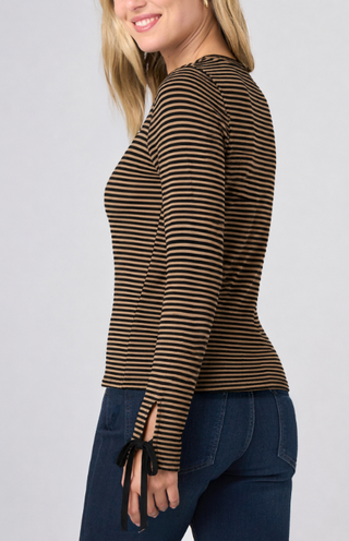 Long Sleeve Vneck Knit Top W/ Ties