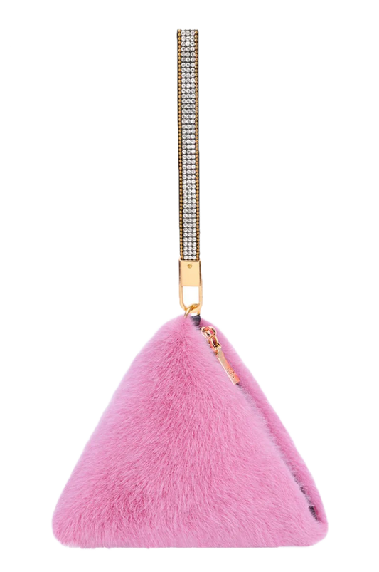 Pyramid Faux Fur Bag
