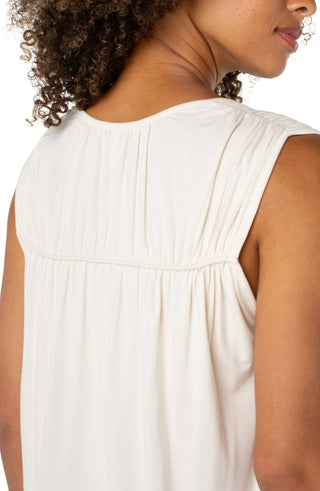 Sleeveless Shirred Detail Knit Top 25" Hps