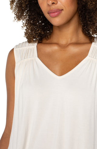 Sleeveless Shirred Detail Knit Top 25" Hps