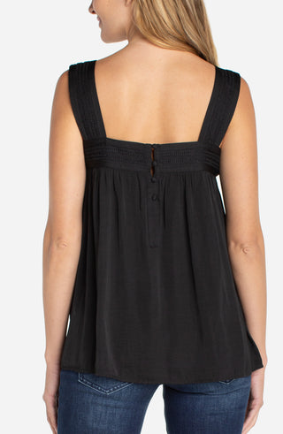 Slvlss Woven Top W/ Pintuck Straps