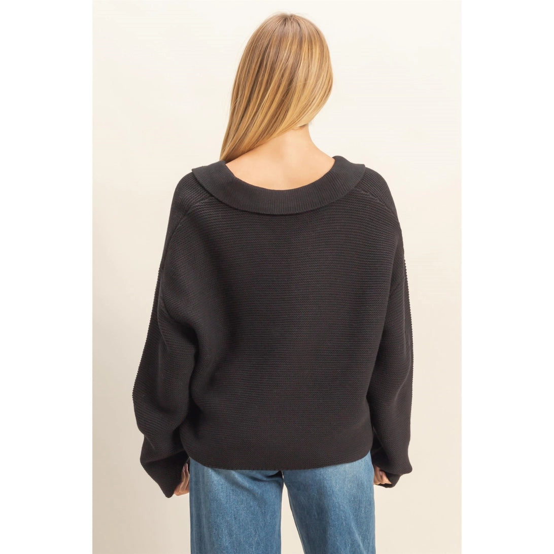 Textured Collared Pullover