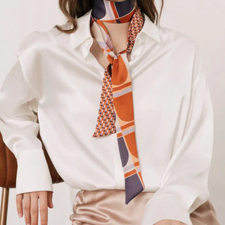Modular Silk Skinny Scarf