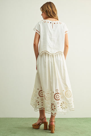 Floral Embroidered Full Skirt
