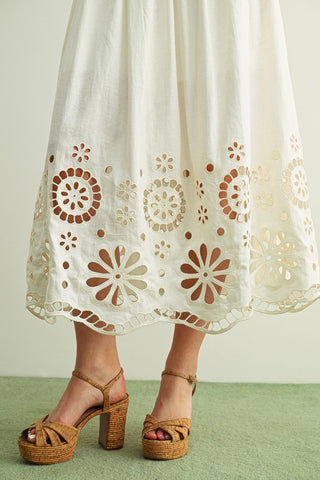 Floral Embroidered Full Skirt