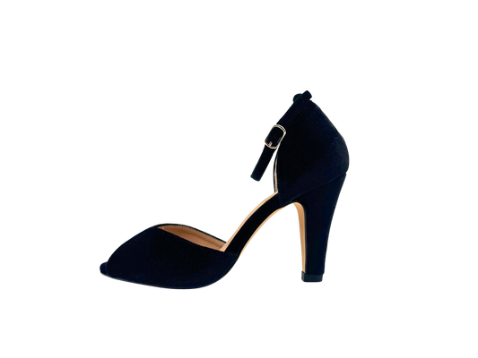 Lola Velvet Peep Toe Heel