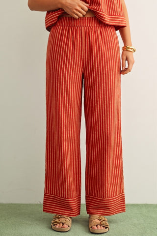 Striped Print Straight Pants