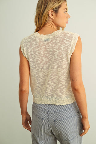 Ombre Style Sleeveless Knitted Top