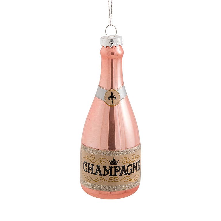 Champagne Bottle Ornament - 5"H