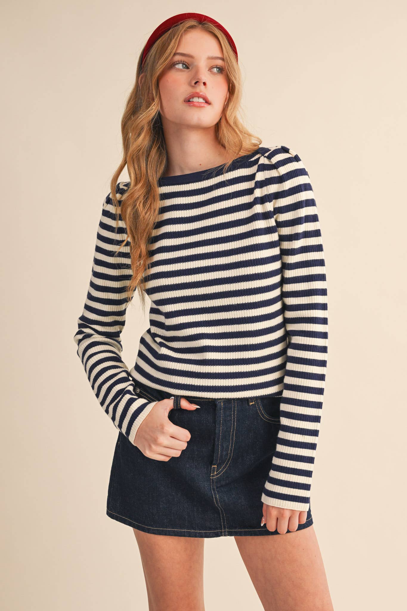 Striped Boat Neck Sweater