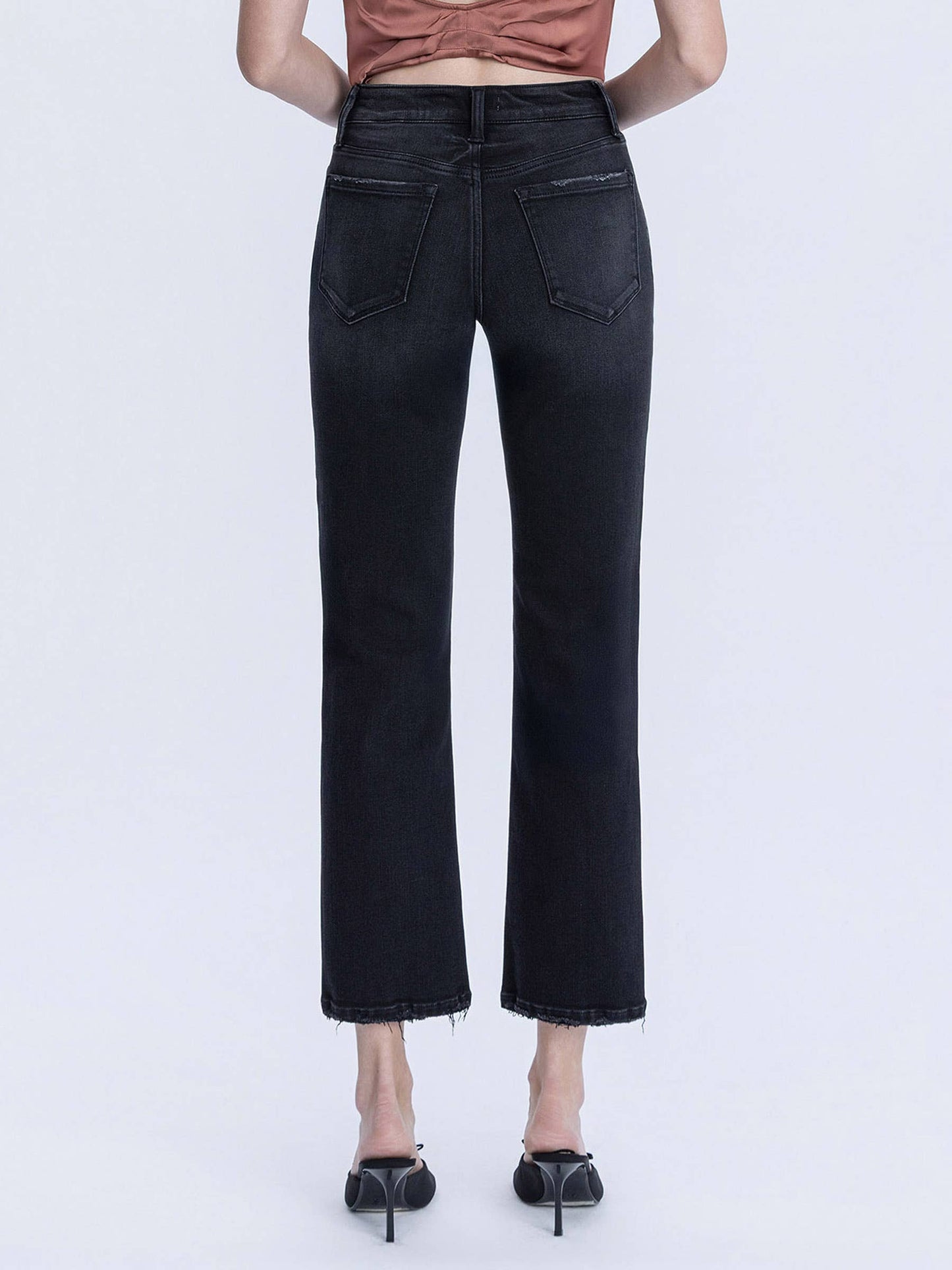 Olivia Mid Rise Ankle Straight Jeans
