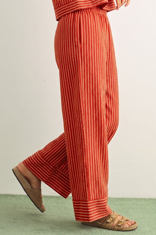 Striped Print Straight Pants