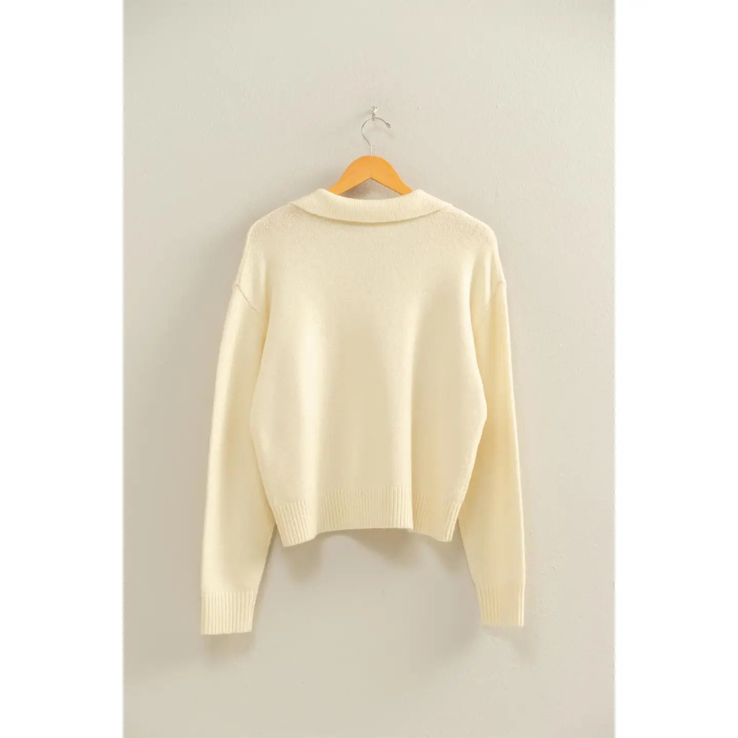 Collard V Neck Sweater