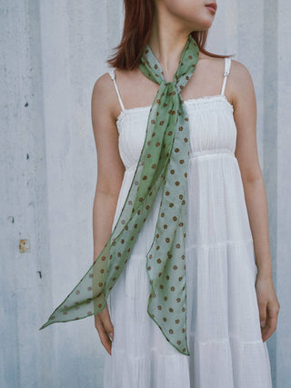 "Petal Veil" Silk Chiffon Scarf