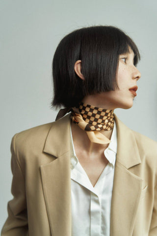 Checkerboard Silk Scarf