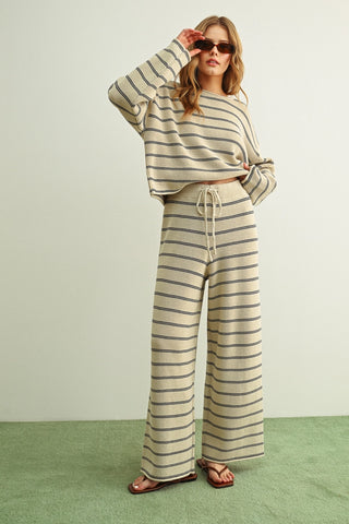 Striped Pattern Knitted Pants