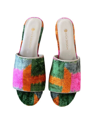 Ikat Open Toe Flats