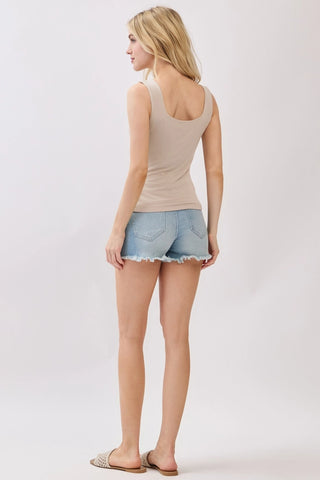 Double Layer Square Neck Tank Top