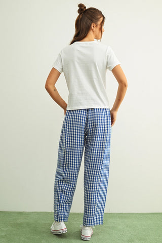 Gingham Pattern Pants