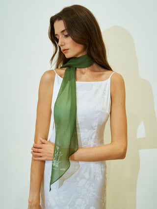 "Oasis Charms" Silk Chiffon Neck Scarf