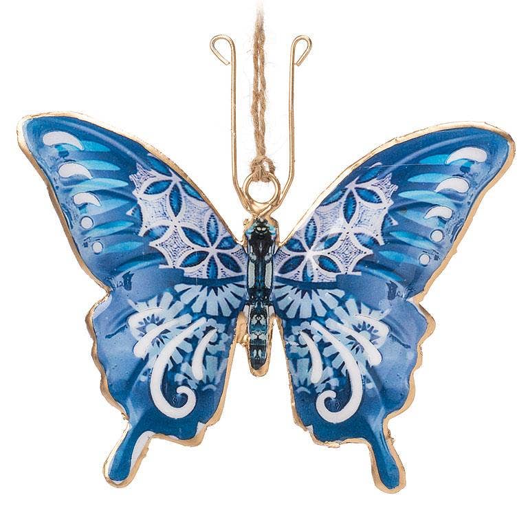 Blue/White Butterfly Ornament