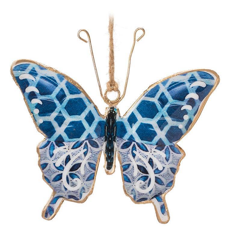 Blue/White Butterfly Ornament