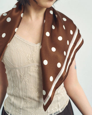 Retro Polka Silk Scarf