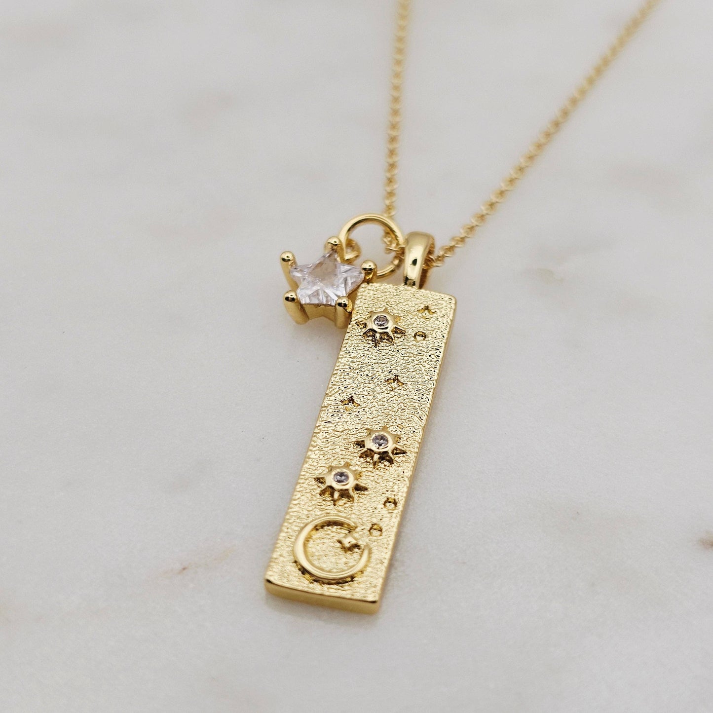 Stars and Moon Bar Necklace