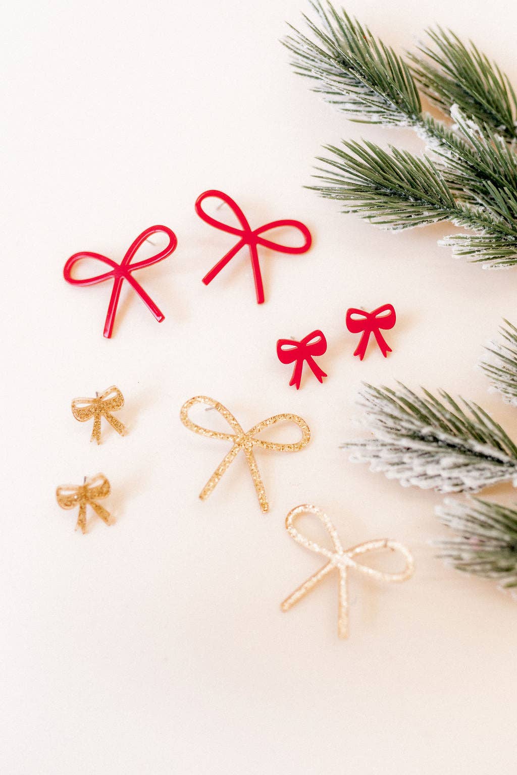 Lola Bow Earrings - Gold Glitter