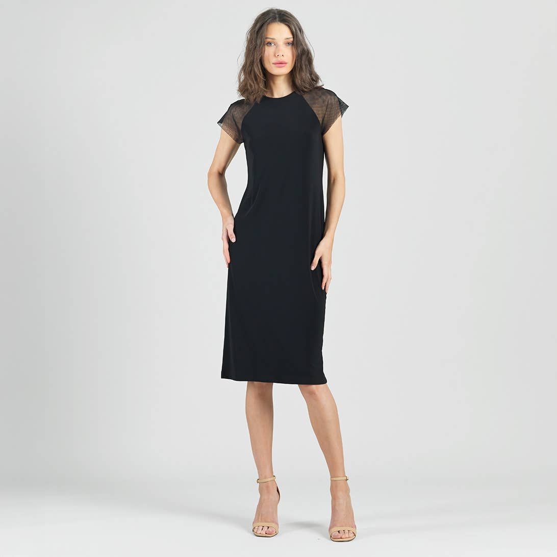 Mia Mesh Cap Sleeve Dress