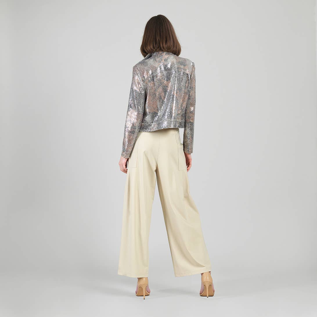 Vero Sequin Knit - Moto Jacket