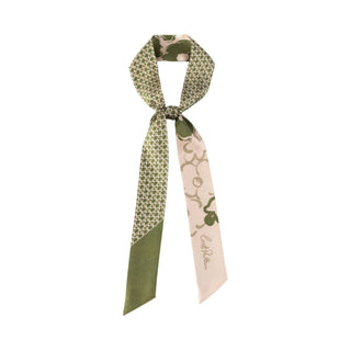 "Floral Houndstooth" Skinny Scarf