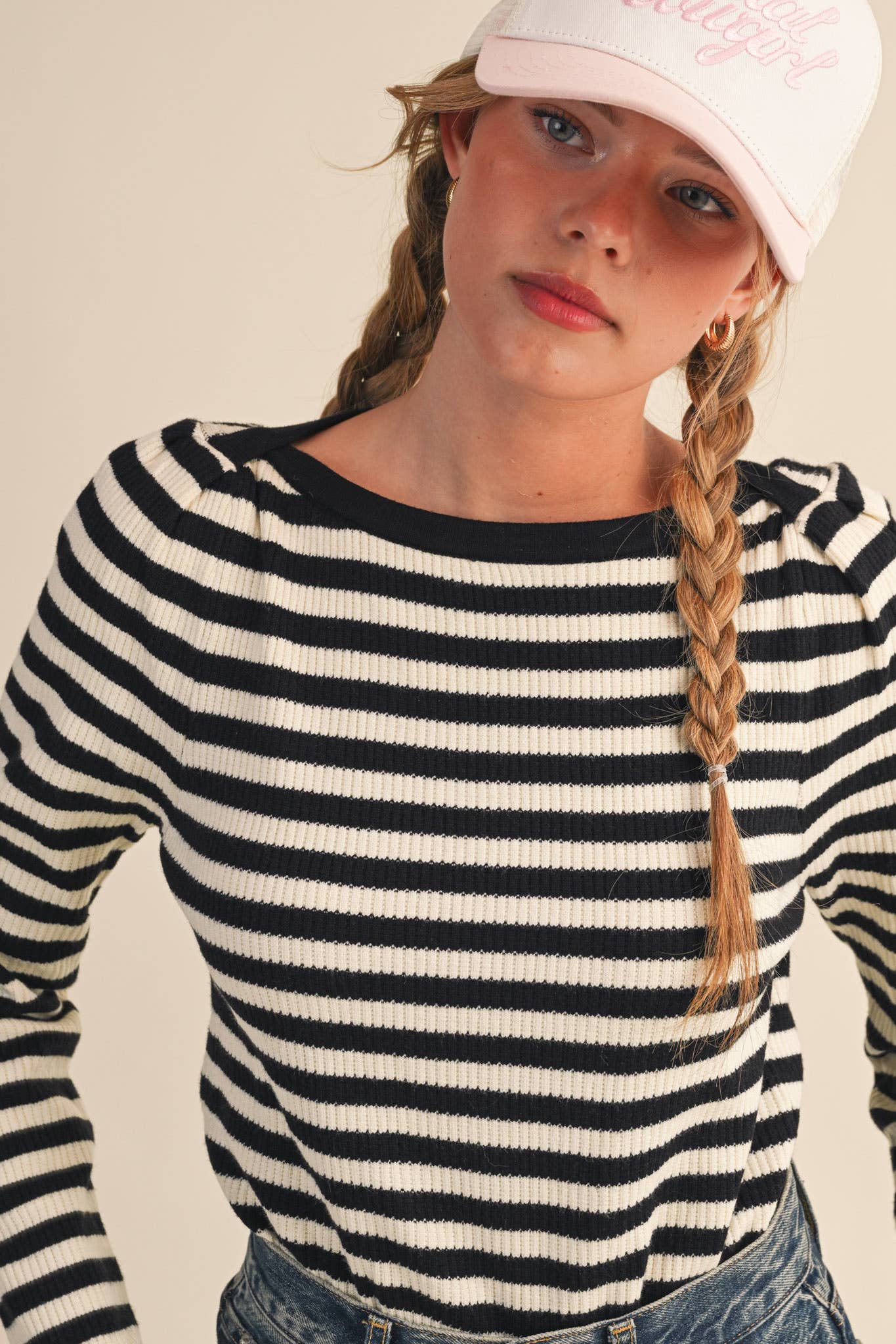 Striped Boat Neck Sweater