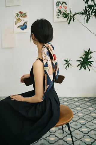 Camellia Silk Bandana Scarf