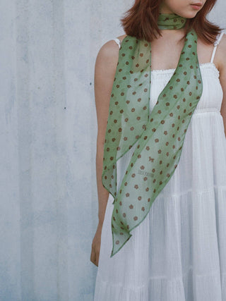 "Petal Veil" Silk Chiffon Scarf