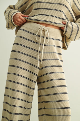 Striped Pattern Knitted Pants