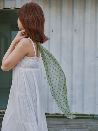 "Petal Veil" Silk Chiffon Scarf