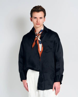 Noir Floral Silk Neckerchief