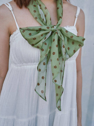 "Petal Veil" Silk Chiffon Scarf