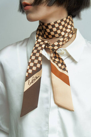Checkerboard Silk Scarf