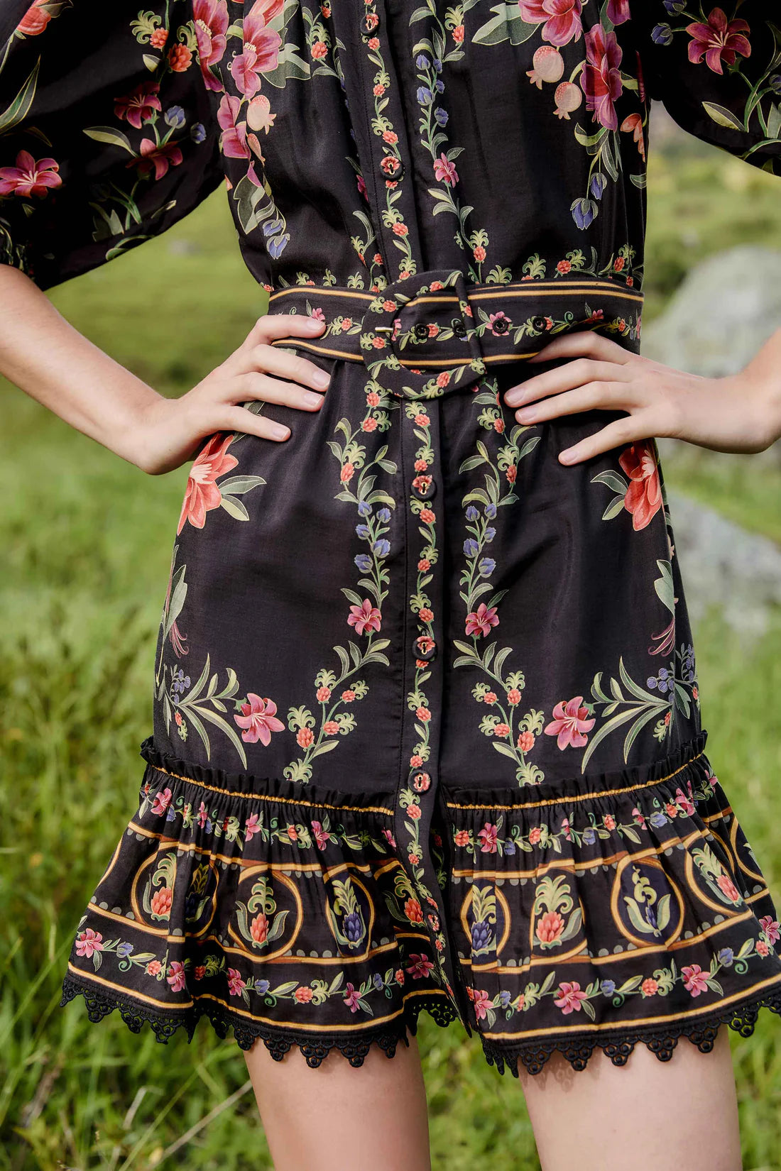 Belle Garden Black Mini Dress