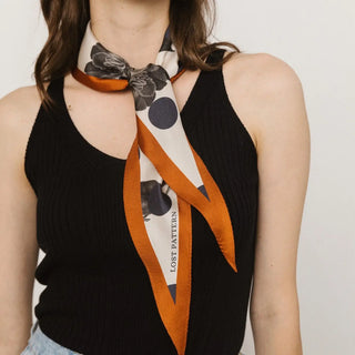 Noir Floral Silk Neckerchief