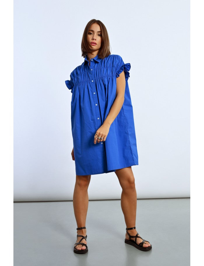 Gathered Shirt Dress